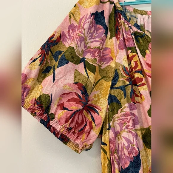 Terra & Sky Pink and Yellow Dolman Sleeve Sundress - Picture 3 of 7